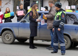  В Новочеркасске студенты выстроились вдоль дорог с плакатами об опасности