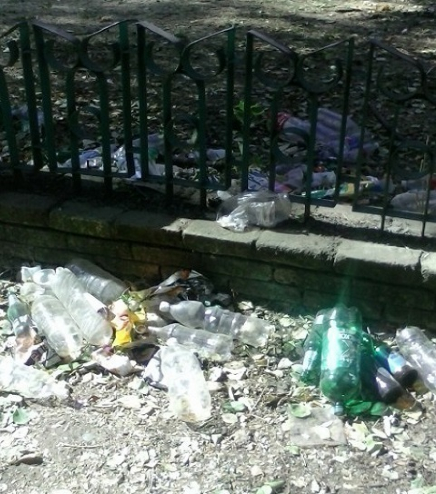 Жительница Новочеркасска требует от администрации убрать мусор с территории детского городка в поселке Донской
